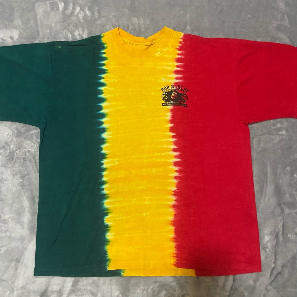 Vintage 90s Bob Marley Tie Dye T-Shirt Mens L/XL Single Stitch